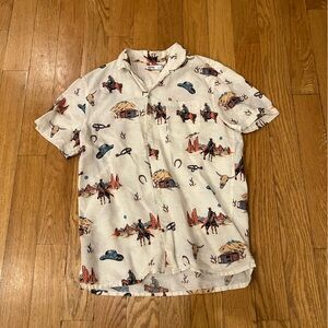 Sonoma men’s western print camp button down in small